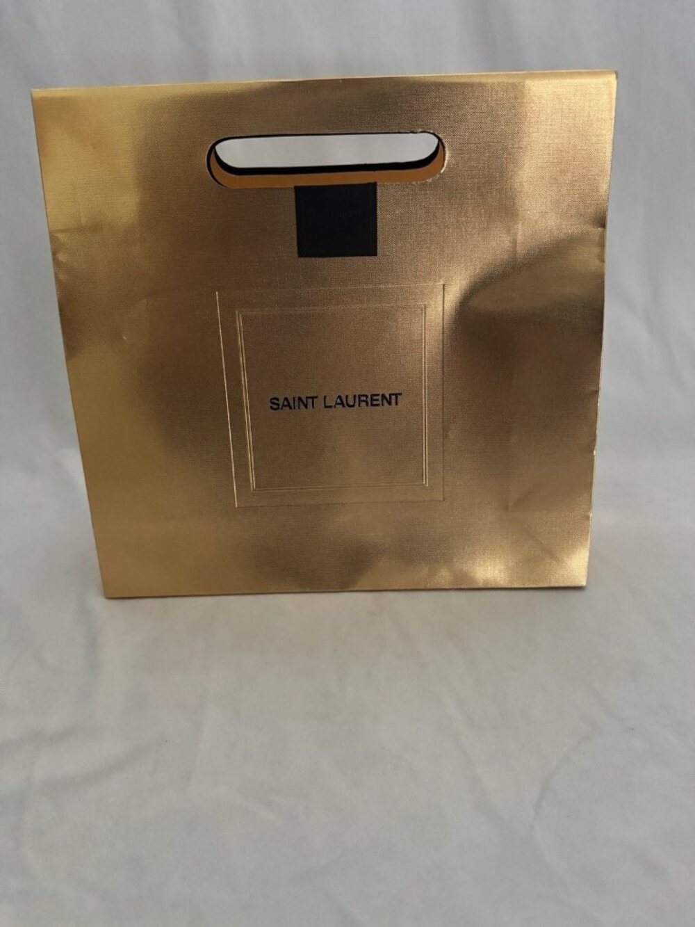 Saint Laurent Paper Shopping Bag Reusable Gold  11.5" x 12" x 4"